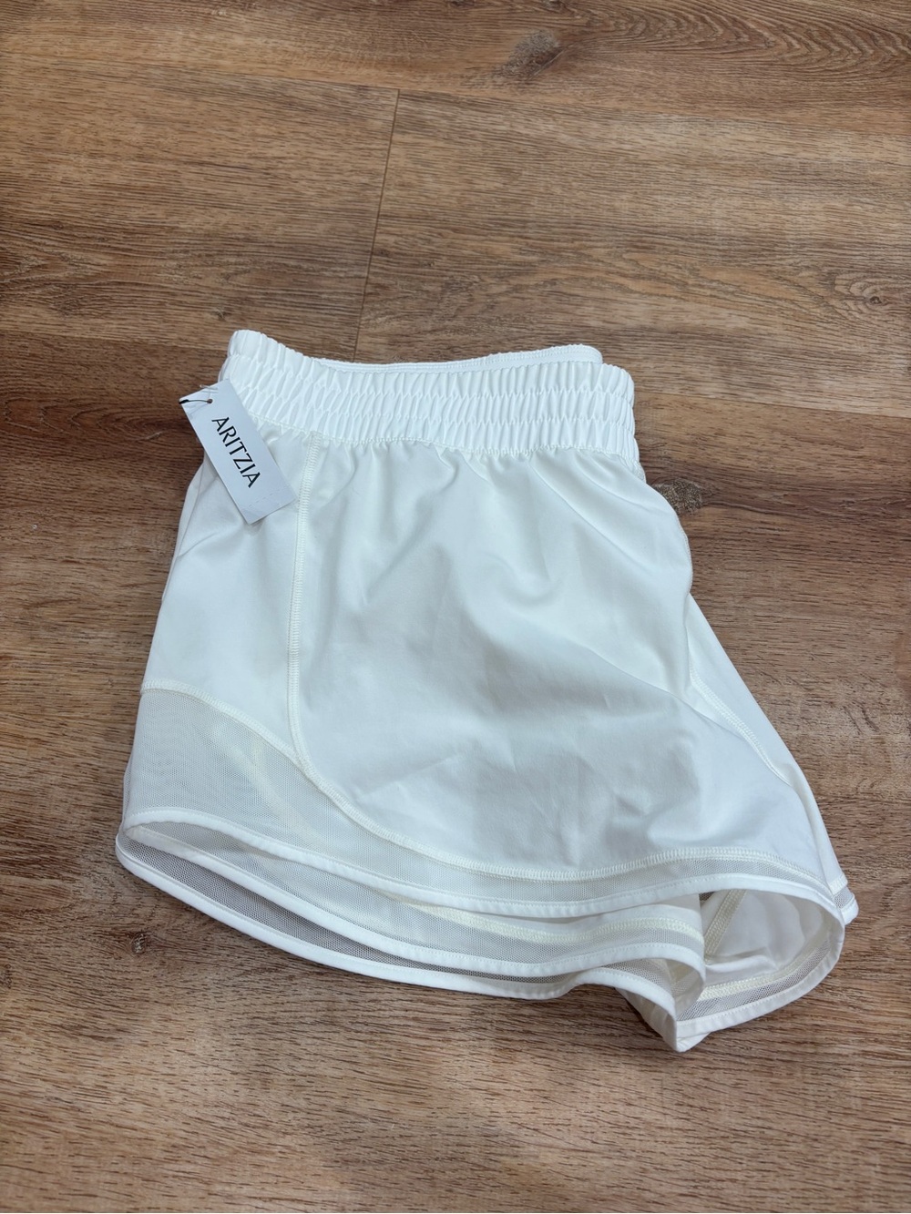Aritzia White Women's Athletic Shorts with Smocked Waist